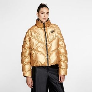 Nike Gold Metallic puffer jacket